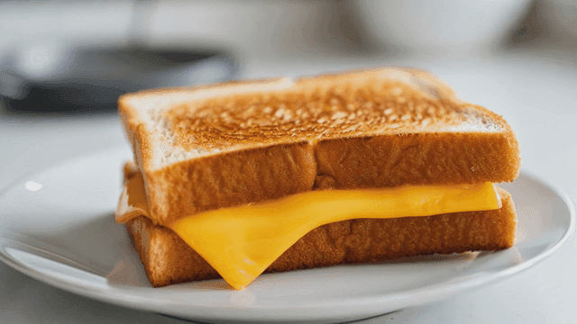 Grilled cheese sandwich on plate