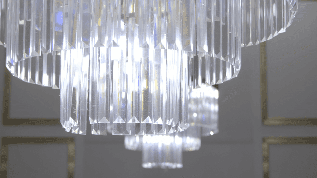 Elegant crystal chandelier in modern design