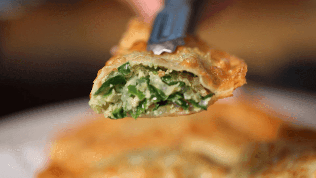 Crispy pan-fried dumplings with vegetable filling