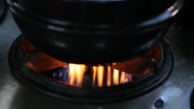 Ginseng chicken soup boiling in a hot pot