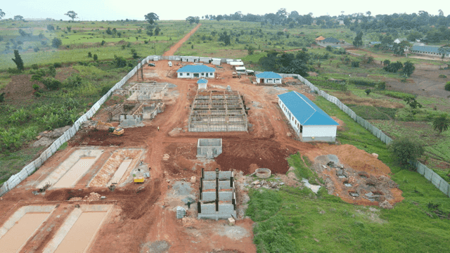 Construction site in a rural landscape
