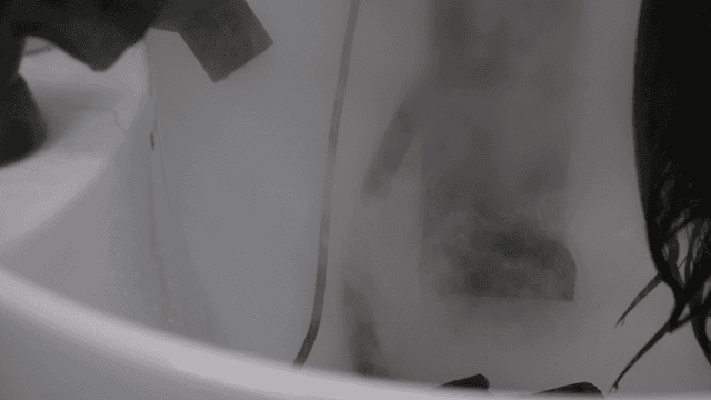 Steam hair washing at beauty salon