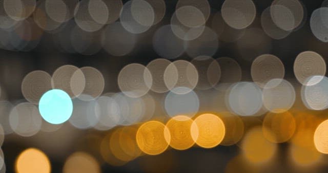 Nighttime Bokeh Lights on Cityscape