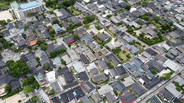 Traditional Korean village with hanoks