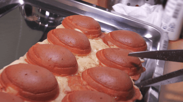 Egg bread cut on plate