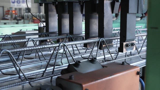 Metal being processed with sparks flying