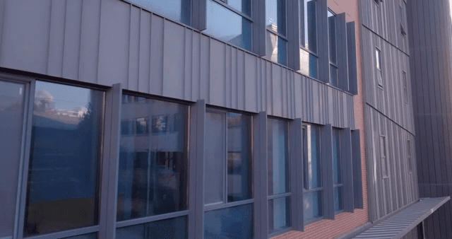 Modern building with reflective windows