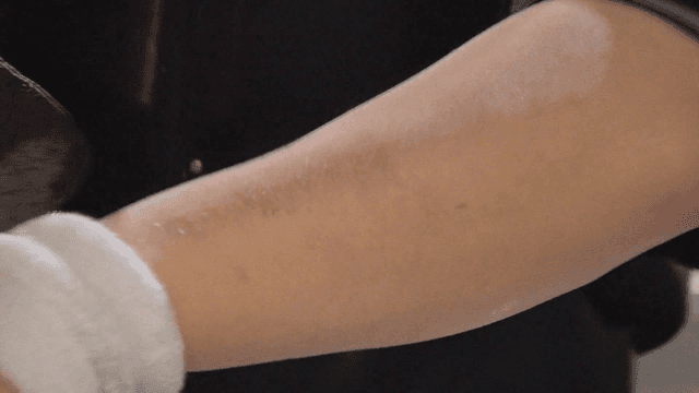 Chef preparing cooking focusing on arm