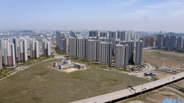 Modern cityscape with high-rise buildings