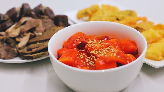 Variety of Korean Quick Snack Dishes on a Table