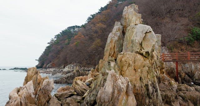 Coastal Walkway with Views of Rocky Peaks