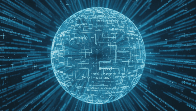 Digital globe with data streams