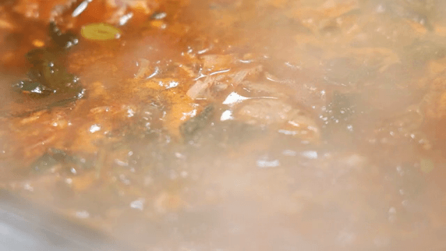 Lamb hot pot boiling in a pot