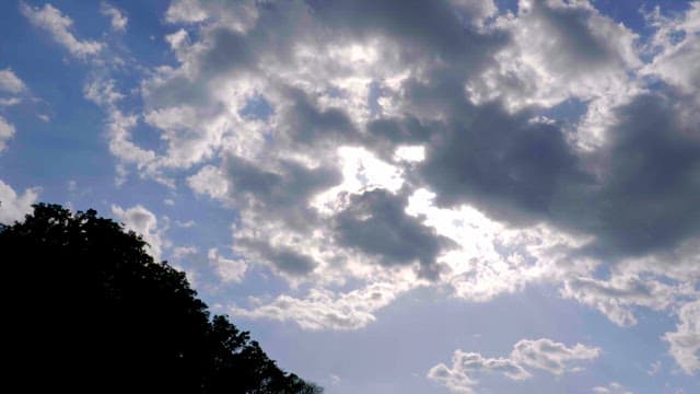 밝은 하늘을 가로지르는 구름
