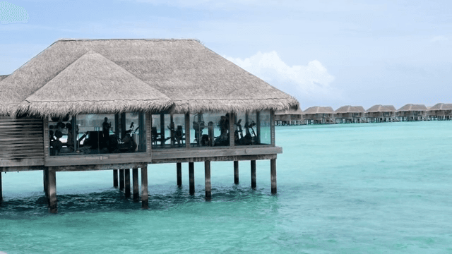 Overwater gym with ocean view