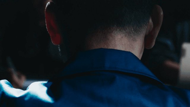 Back of suspect being investigated