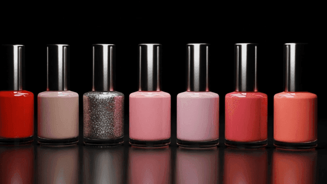 Various colored nail polishes