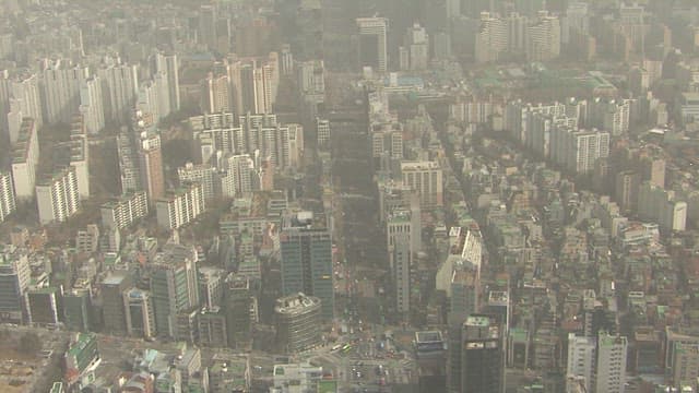 Overhead View of Dense Urban Cityscape