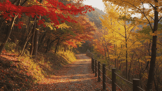 가을의 고요한 숲길
