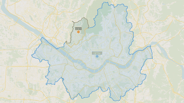 Map showing boundaries of Eunpyeong-gu, Seoul