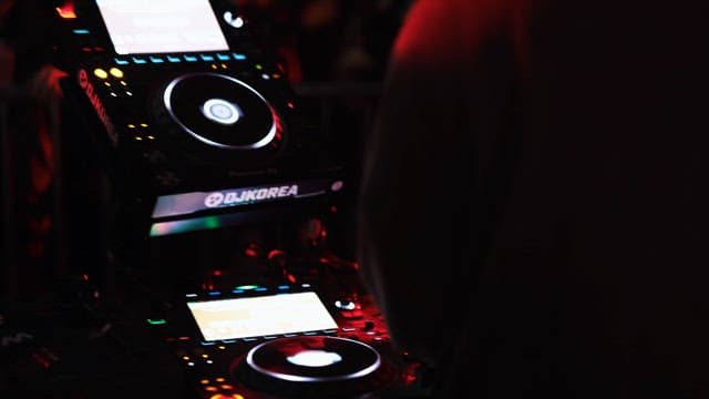 DJ Performing at a Club with Crowded People