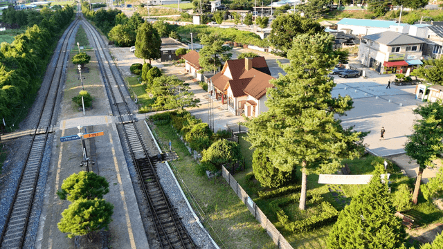 Wooded country train station