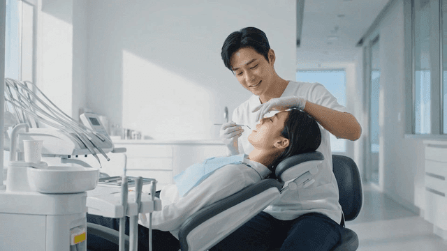 Dentist who treats patients at dental clinic