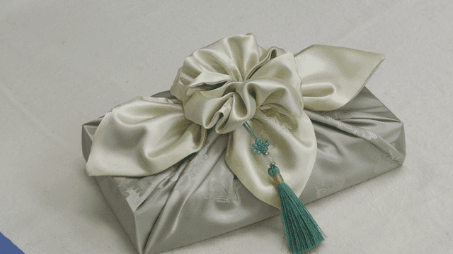 Traditional Korean bojagi wrapped gift