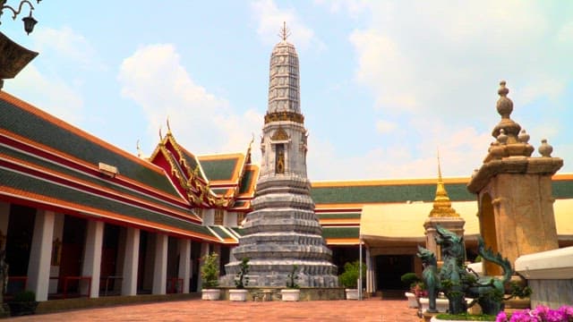 Elaborate pagoda inside a Thai temple