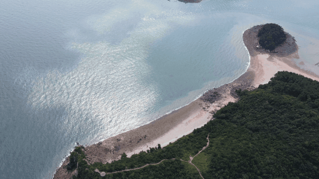 Aerial view of a coastal landscape