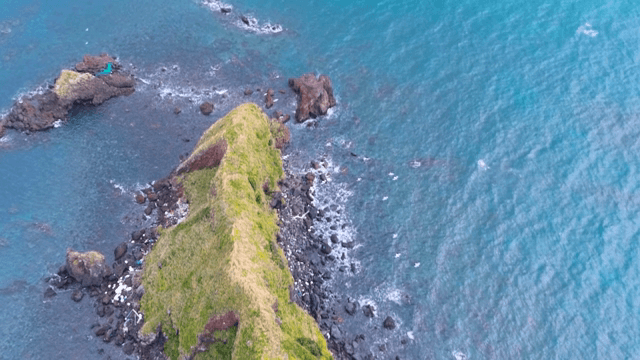 Rocky coastline with clear blue water