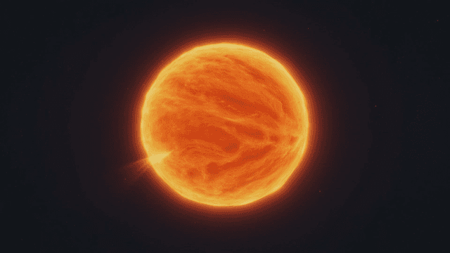 Burning star in vast universe