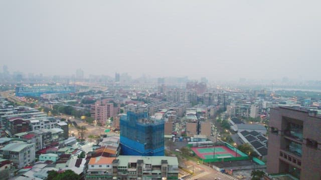 Sprawling cityscape at dawn