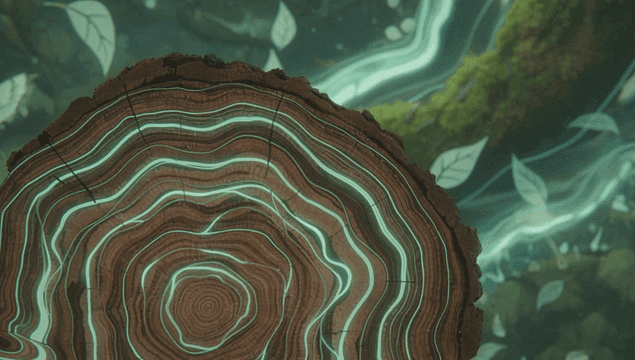 신비로운 빛을 발하는 나이테