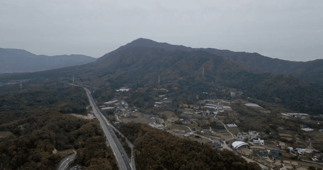 A scenic view of mountains and roads