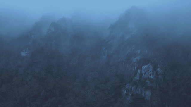 Foggy mountain landscape