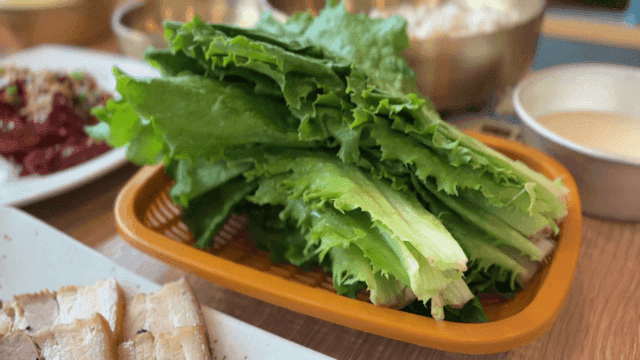 Plate of fresh lettuce
