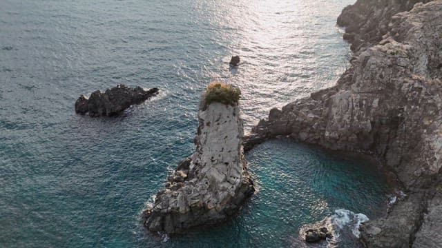 Rocky coastline with ocean waves