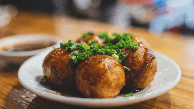 파가 올라간 타코야키