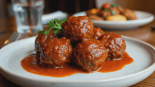 Meatballs in rich tomato sauce