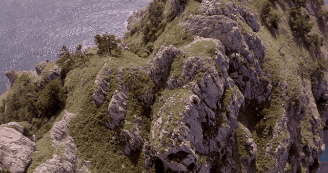 Rocky island landscape by the sea