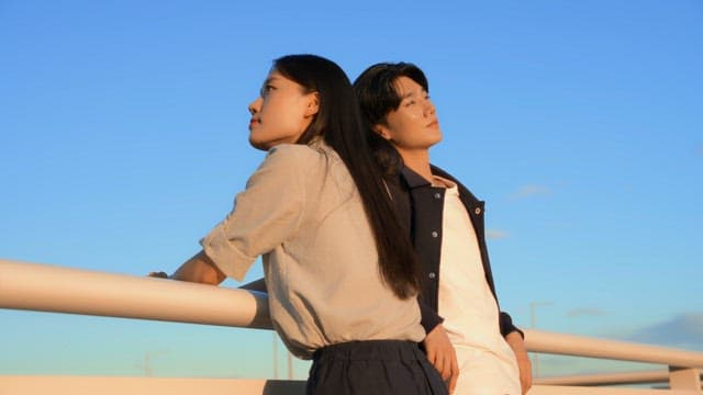 Couple enjoying the sunset outdoors