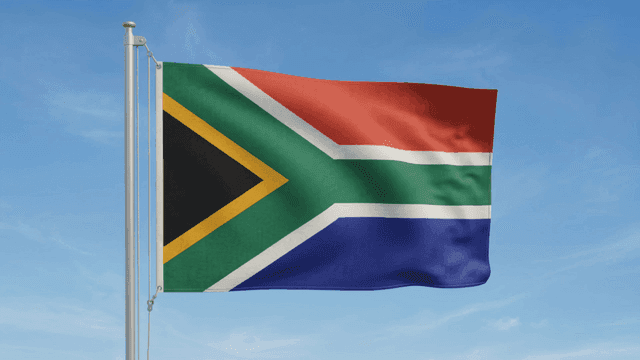 South African flag waving in the breeze