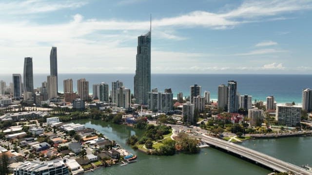 Coastal Cityscape with High-Rise Buildings