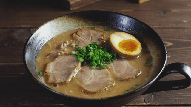 Bowl of ramen with pork chashu and egg