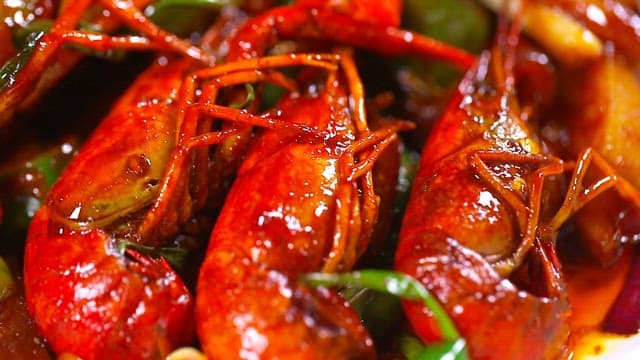 Mala long xia, a delicious stir-fried dish of lobster and vegetables