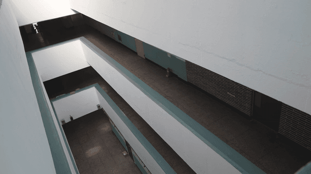 Interior view of a multi-story building