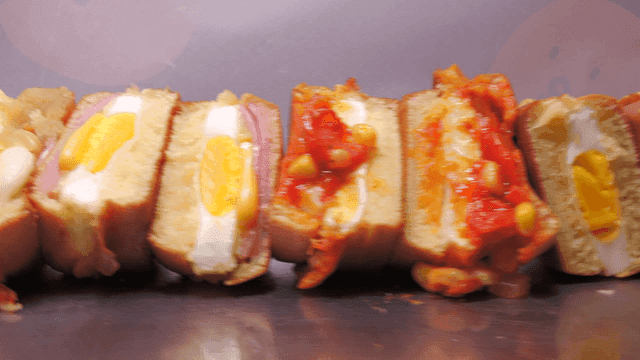 Egg bread with various fillings