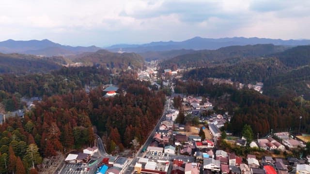 산악 마을의 경치