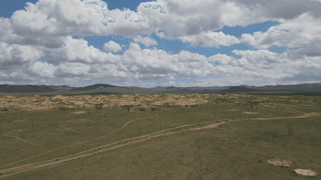 Vast hill landscape with clouds